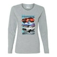 thumbnail image 2 of Wild Bobby Mustang Ford Classics Cars and Trucks Women Graphic Long Sleeve Tee, Heather Grey, Small, 2 of 6