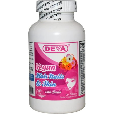 Deva Nutrition Vegan Hair Nails And Skin With Biotin Tablets - 90 Ea