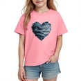 thumbnail image 2 of hengsof T-Shirt d'Été Imprimé Amour pour Enfants Manches Courtes Col Rond T-Shirt Graphique, 2 of 3