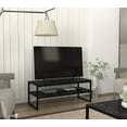 thumbnail image 2 of Touch Tv Stand, 42 Inch Black Metal Frame TV Stand with Open Storage – 2-Tier Anthracite Entertainment Center for Living Room, Media Console(Black Marble), 2 of 7