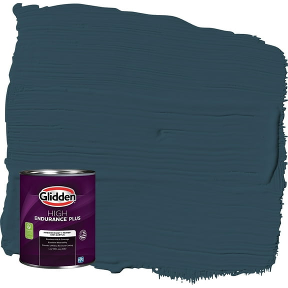 Glidden HEP Sailor's Coat / Blue Flat Interior Paint with Primer, 1 Quart