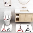 thumbnail image 1 of GOHAO Guitar Musical Instrument V Shaped Famous Rock and Roll Strings Creativity 3 Piece Bathroom Rugs Set Bath Rug Contour Mat and Toilet Lid Cover, 1 of 2