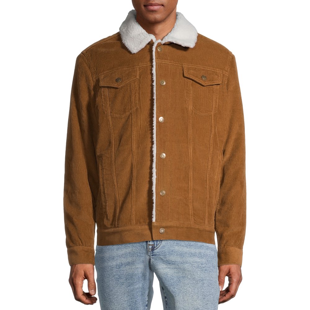 Men's and Big Men's Faux Sherpa Denim Jacket, up to