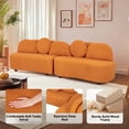 thumbnail image 3 of Sxbhfuj Sectional Sofa for living room, Teddy Velvet Sofa with Removable Cushion, Comfortable loveseat couches, Suitable for Small Apartments, Living Room, Orange, 3 of 6
