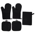 thumbnail image 3 of 1 Set Heat Resistant Oven Mitts Nonslip Hot Pads Pot Holders Cooking Apron for Home Kitchen, 3 of 6