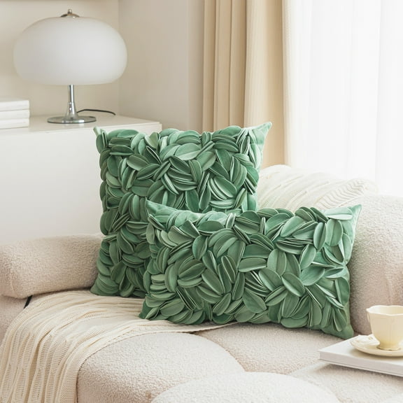 Nvzi Decorative Throw Pillow Covers New Luxury Series Style Fluffy Pillow Case Cushion Cover for Sofa Bedroom Car 12 x 20 Inch Light Green