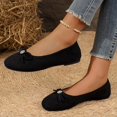 thumbnail image 5 of Willtoo Women’s Flats Round Toe Slip‑on Ballet Shoes, Bow Rhinestone Decor Soft Lightweight Dress Casual Footwear Office Dating Daily Walking Shoes, 5 of 5