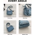thumbnail image 6 of Sunyuer Women Vintage Washed Denim Mini Crossbody Bag, Cute Cat Embroidery Multi Zipper Pockets Casual Jean Shoulder Purse, Adjustable Strap Lightweight Trendy Daily Messenger Bag, 6 of 8