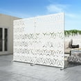 thumbnail image 3 of MAYEERTY 72*47" Outdoor White Metal Freestanding Privacy Panel Screen, Geometric Star Pattern, 3 of 5