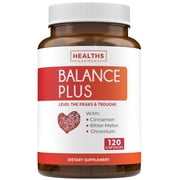 Healths Harmony Balance Plus Blood Sugar Support Supplement with Cinnamon and Bitter Melon, 120 Caps