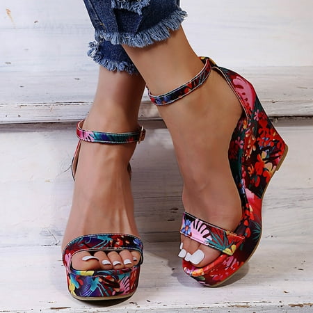 

Tejiojio Womens Sandals Clearance Women Flat Shoes Hollow Wedge Heel Casual Large Size Shoes