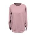 thumbnail image 5 of ManxiVoo Chunky Ribbed Texture Long Sleeve Pullover Sweatshirt for Women Oversized Comfortable Round Neck Top for Fall Fashion XXXXL Size Pink, 5 of 5