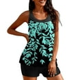 thumbnail image 5 of WREESH Womens Tankini Swimsuit Conservative Print Strappy Back Set Two Piece Swimsuits Swimdress Beach Bathing Suit Green, 5 of 8