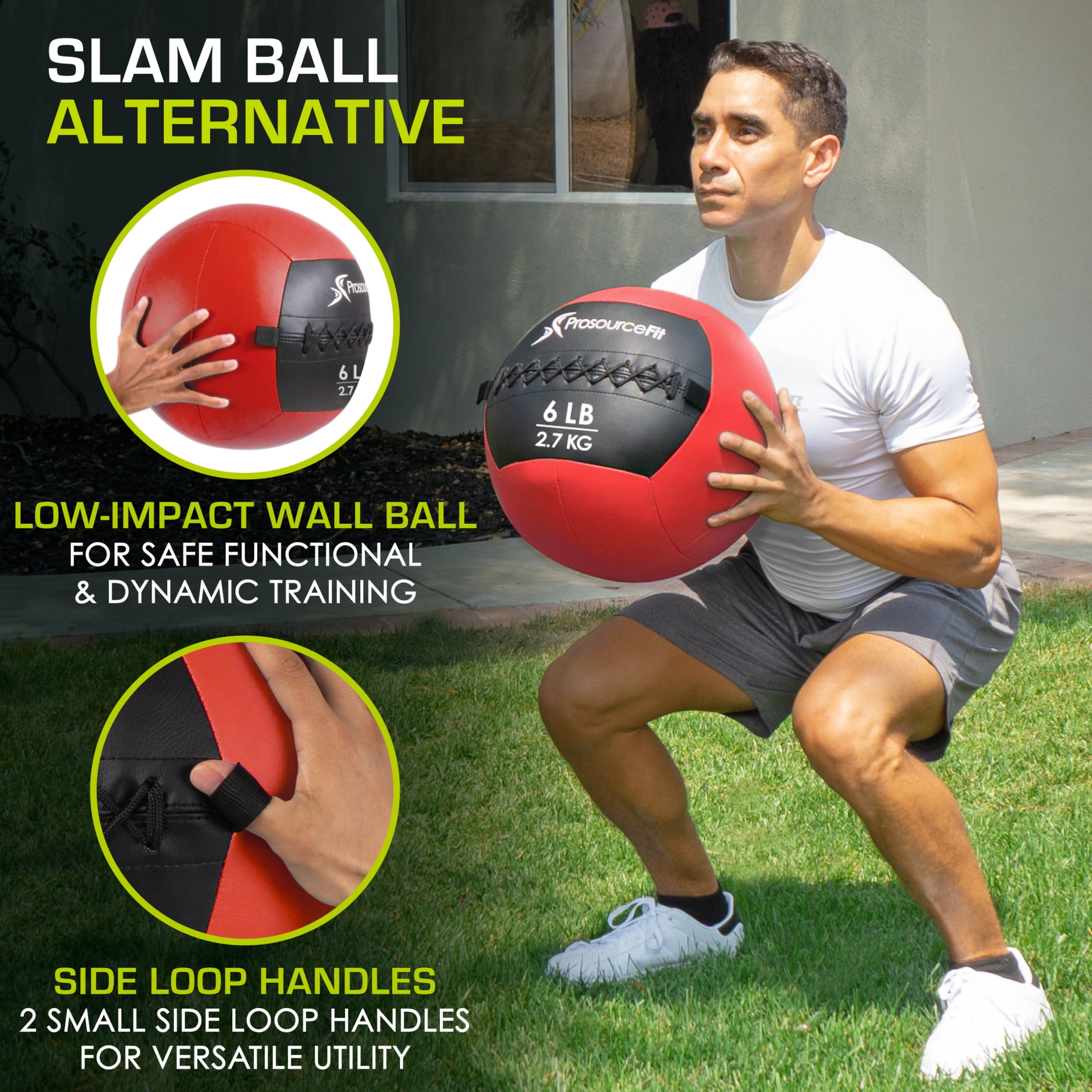 ProsourceFit Soft Medicine Balls with Color-Coded Weights, 6 lb