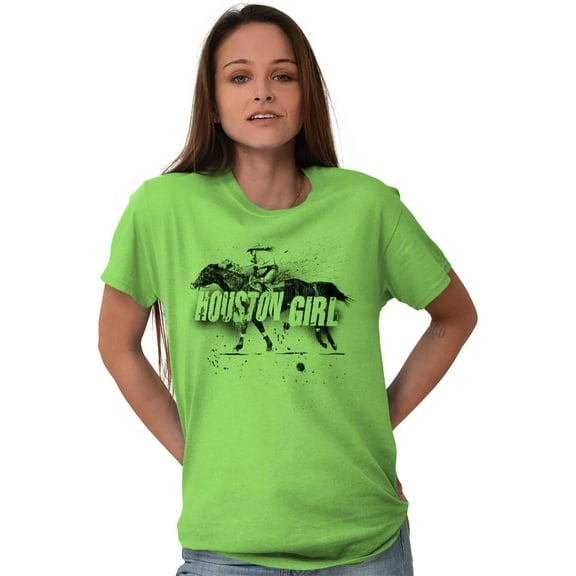 Houston Texas Girl Cute TX Cowgirl Women's Graphic T Shirt Tees Brisco Brands S