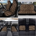 thumbnail image 2 of Yuyamidu Leopard Print Car Seat Covers 15 PCS Fashion Car Seat Cover Set Floor Mats Steering Wheel Cover Seatbelt Strap Pad Cup Coasters Handbrake Cover Set, 2 of 6