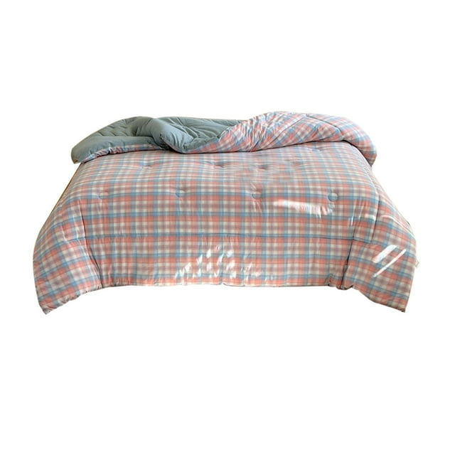 Multicolor Checkered Soft Washed Microfiber Duvet Insert, All-Season Warmth, Size 150X200Cm, Lightweight And Breathable For Comfortable Sleep