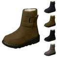thumbnail image 6 of XIMIN Women's Thermal Fleece Lining Anti Skid Mid Calf Boots Waterproof Cloth Warm Snow Boots Round Toe Plush Lining Slip-On Waterproof Winter Boots with Hook And Loop, 6 of 9