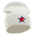 thumbnail image 4 of Patriotic Eagle Star Embroidered 12 Inch Long Knitted Beanie - White OSFM, 4 of 5