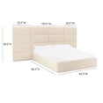 thumbnail image 4 of TOV Furniture Eliana Cream Velvet Queen Bed with Wings, 4 of 7