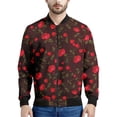 thumbnail image 3 of Chaqueta con cremallera y estampado de flores de rosas para hombre, abrigo con estampado floral en 3D de plantas, chaquetas informales de gran tamaño, ropa de calle, mangas largas, 3 of 5