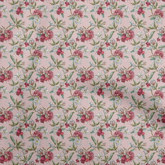 oneOone Viscose Jersey Light Pink Fabric Florals Craft Projects Decor Fabric Printed By The Yard 60 Inch Wide