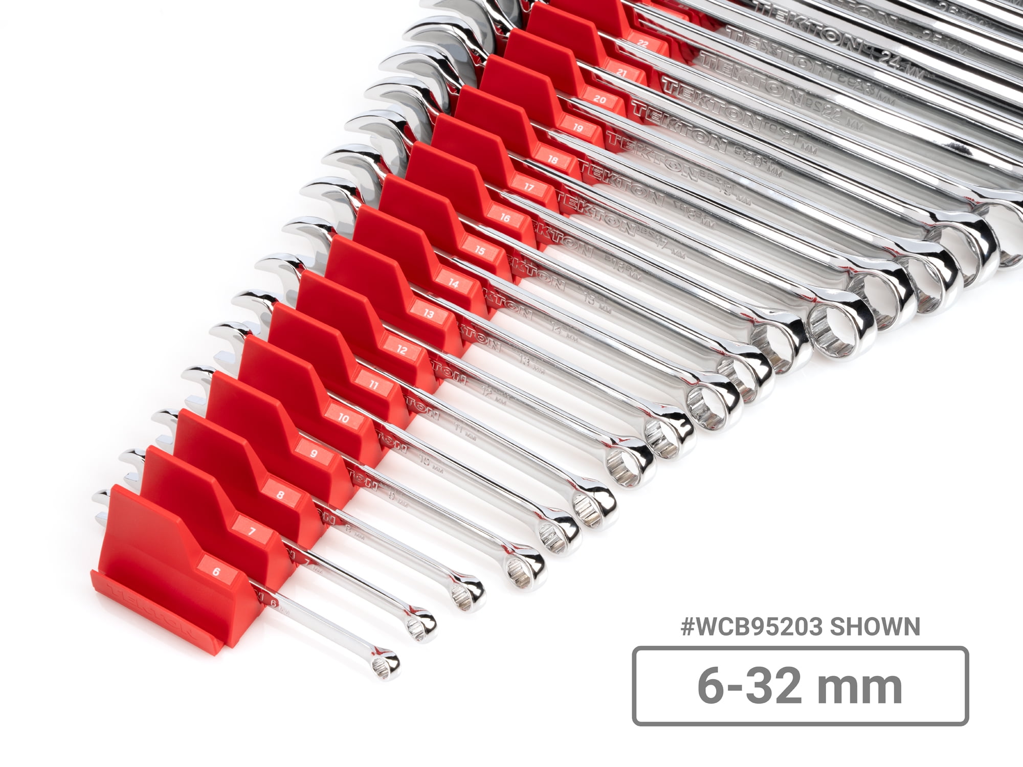 TEKTON Combination Wrench Set with Modular Organizers, 27-Piece (6-32 mm) | WCB95203