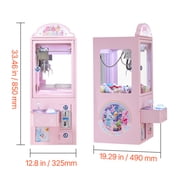 KFFKFF Medium-Sized Claw Crane Machine with Lights & Sounds, Adjustable Steel Claws, Toy and Candy Grabber Prize Dispenser for Events, Home, and Entertainment Venues, Pink
