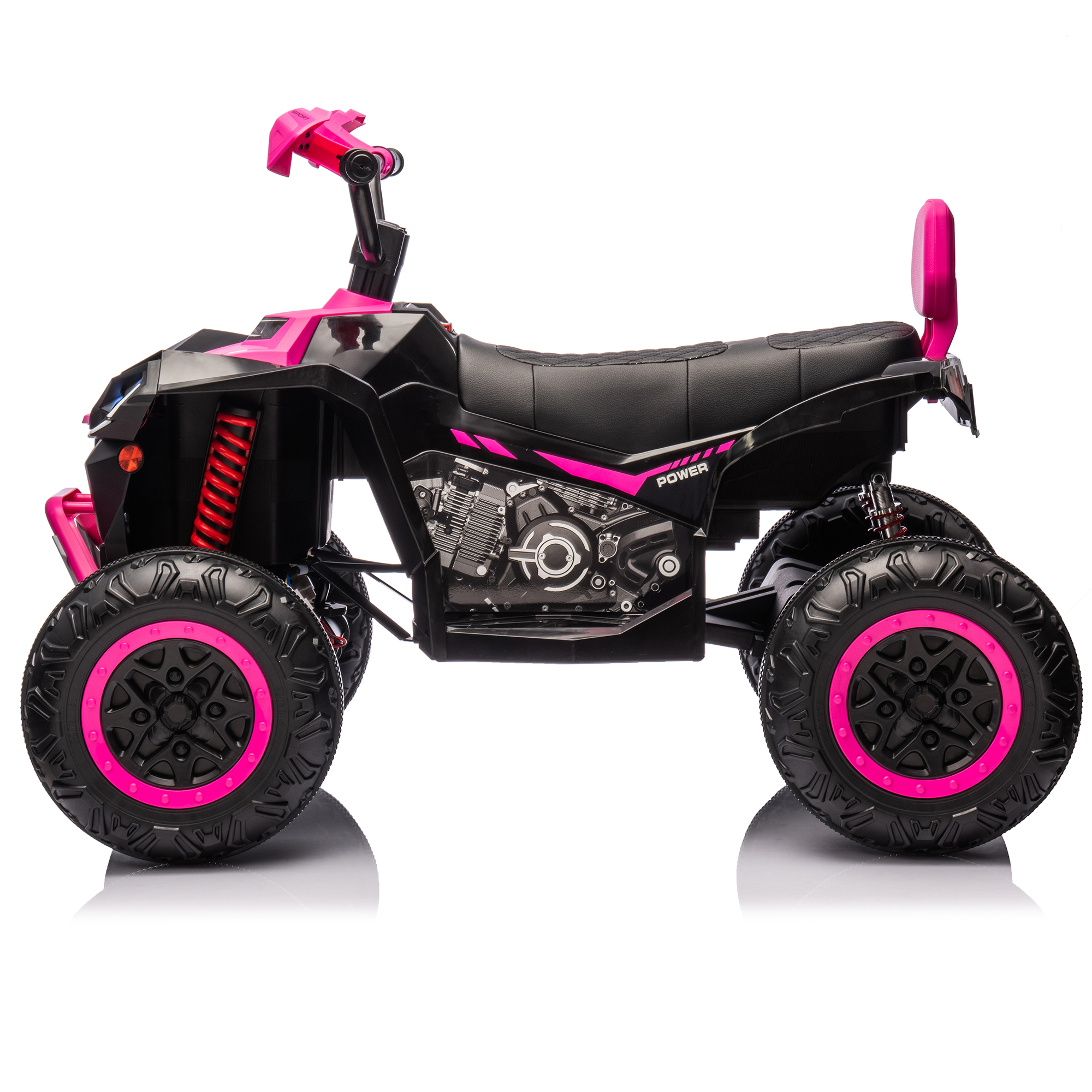 Jorfly 24V Ride on Truck ATV Car，Power Car Wheel 2-Seater Power Car Wheels Kids ATV – 800W 4WD Power with Remote Control & Extended Range Battery (Pink)