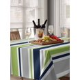 thumbnail image 6 of Green Gray Striped Table Cloth, Waterproof Tablecloth for Rectangle Tables, Farmhouse Stripes Modern Abstract Art Reusable Washable Fabric Table Cover for Restaurant Kitchen Dining Tables 60"x102", 6 of 9