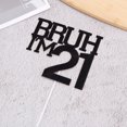 thumbnail image 4 of Cake Topper Penitue Brush I'm 21 Black Glitter Fiesta de cumpleaños, 4 of 7