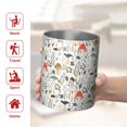thumbnail image 5 of 12oz Coffee Tumblers Colorful Mushroom Floral White Pattern Stainless Steel Vacuum Insulated Travel Tumbler Coffee Cups Mug with Lid and Straw with Cleaning Brush for Cold & Hot Drinks, 5 of 5