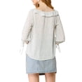thumbnail image 3 of INSPIRE CHIC Women's Ruffled Neck Half Sleeve Sheer Summer Polka Dots Blouse Tops, 3 of 7