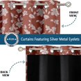 thumbnail image 3 of Vargottam Minimal Floral Sketch Design Blackout Curtains - Set of 2 Panels, 42 x 63 Inches Each - Light Blocking & Thermal Insulated Drapes with Grommet Top for Bedroom & Living Room - Brown, 3 of 9