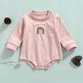 thumbnail image 3 of Komoo Baby Girl Boy Crewneck Sweatshirts Rainbow Knit Sweater Shirts Long Sleeve Romper Cute Pullover Top, 3 of 8