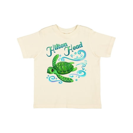 

Inktastic Hilton Head Cute Sea Turtle with Waves and Bubbles Boys or Girls Toddler T-Shirt