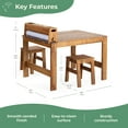 thumbnail image 2 of Guidecraft Acadia Outdoor Art Table and Stool Set: Acacia Wood Arts & Crafts Table w/ Storage Paper Roll & Paint Cups Multi Purpose Kids Picnic Table, 2 of 10