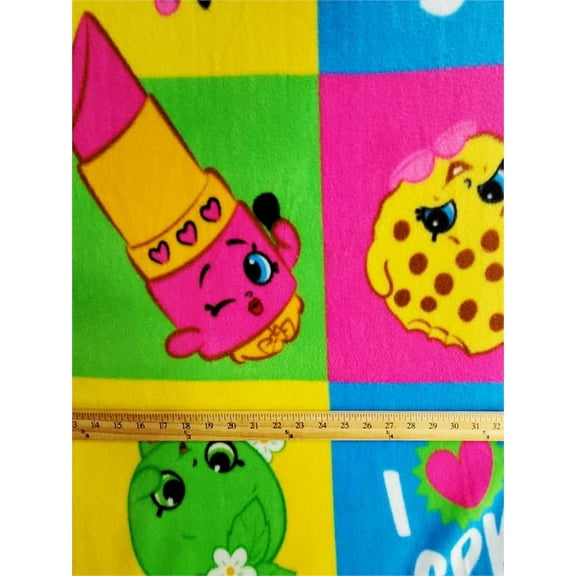 Fleece SHOPKINS Printed Fabric - IN SQUARE FRAMES / 58" Wide / Sold by the yard