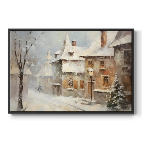Vintage Landscape-CCXX By Wexford Home Framed in Black Wood Gallery Wrapped Canvas 17 in. x 25 in.