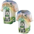 thumbnail image 3 of Happy St. Patrick’s Day Siberian Husky with Green Hat Shamrocks Rainbow All Over Print 3D Baseball Shirt Husky Dog Lover Gifts Softball Sport - 03007, 3 of 6