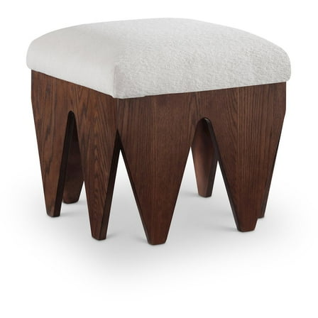 Meridian Furniture Altair Cream Velour Fur Fabric Bench