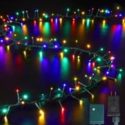 500 LED Christmas Outdoor Twinkle String Lights Extendable Holiday Decoration,Plug in Lights with 10 Functions and Timer Waterproof for Outdoor Home Party Bedroom-Warm White&Multicolour