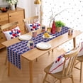thumbnail image 4 of Table Runner Dresser Scarves 48 Inch Long,USA 4th July Star on Blue Linen Dining Table Runners Patriotic Geometric Red White Stripe Tabletop Scarf for Wedding Holiday Party Kitchen, 4 of 7