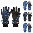 thumbnail image 3 of Gpaecead Kids Winter Gloves Waterproof Ski Gloves Snow Warm Full Finger Snowboard Unisex Gloves For Cold Weather Boys Girls 4-13 Years Navy, 3 of 3