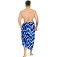 thumbnail image 2 of LA LEELA Men's Swim Bath Trunk Swimsuit Regular Surfing Swimwear Sarong Long Pareo Beach Wrap One Size Sapphire, Aztec Summer Vacation Aloha, 2 of 4