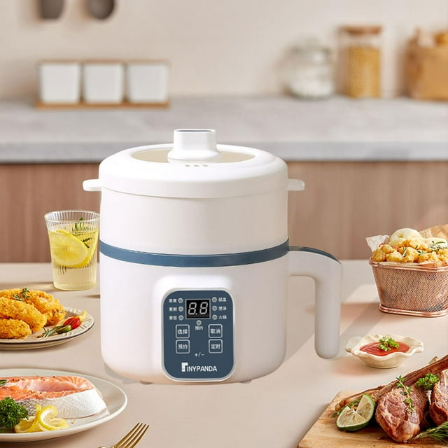 Elodie Electric Hot Pot ,Dorm Lazy Pot ,Portable, 1.7 L Mini Hotpot Small Rice Cooker for Pasta Ramen Cooking Noodles Rice Travel With Steamer