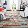 thumbnail image 2 of Safavieh Madison Collection MAD419C Boho Abstract Distressed Non-Shedding Living Room Bedroom Dining Home Office Area Rug, 5'3" x 7'6", Ivory / Multi, 2 of 4
