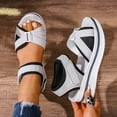 thumbnail image 4 of Hopeusnice Sandals for Women Trendy Non-Slip Breathable Women's Sandals Open Toe Soft Thick-Soled Heel PU Materials Summer Shoes Roman Flexible Walking Shoes White 39, 4 of 9