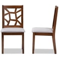 thumbnail image 4 of Baxton Studio Abilene Mid-Century Grey Fabric Upholstered and Walnut Brown Finished Dining Chair Set of 2, 4 of 7