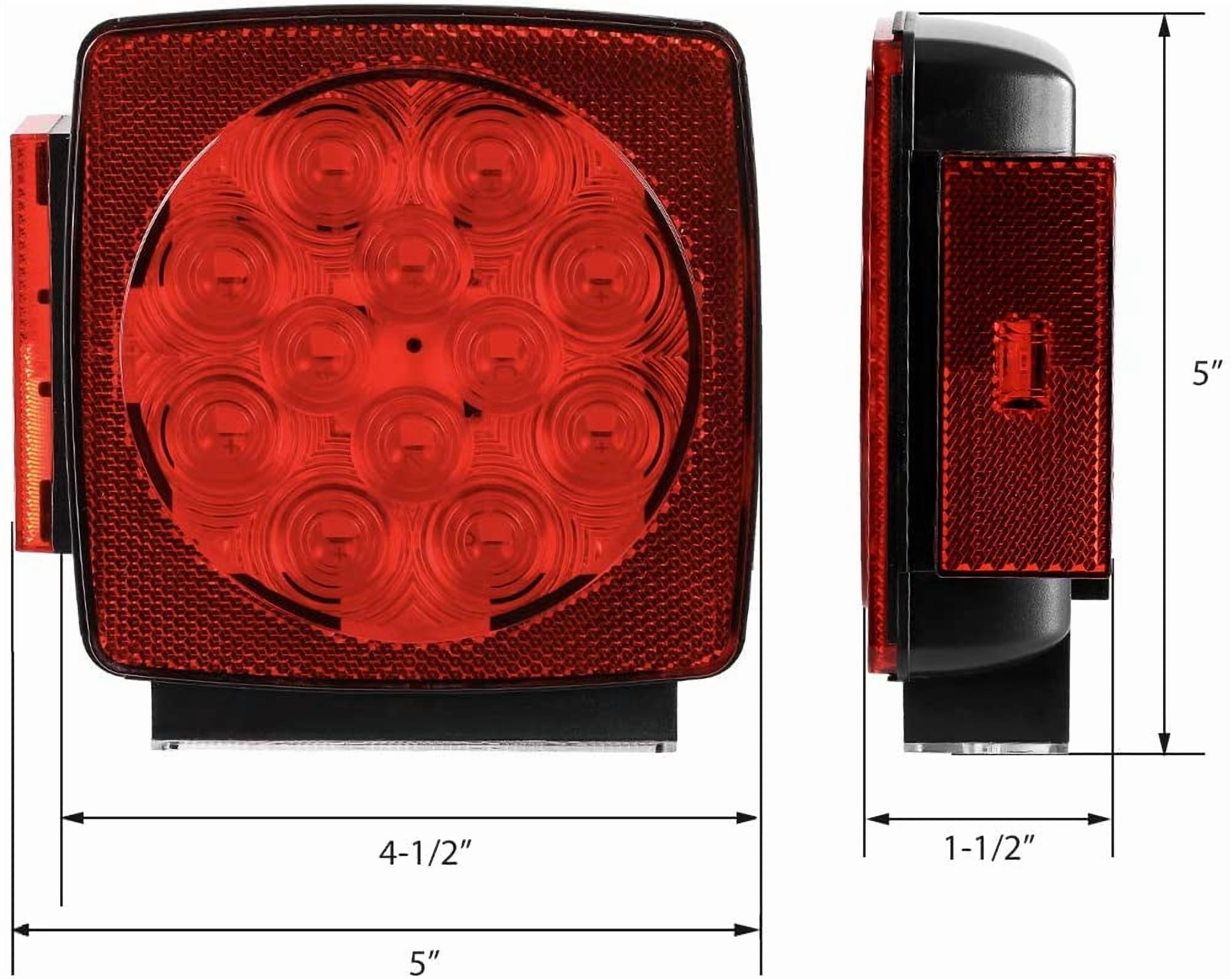 CZC AUTO LED Submersible Trailer Light Kit Dot Certified fits Boat for Under 80 Inch Trailer 12V